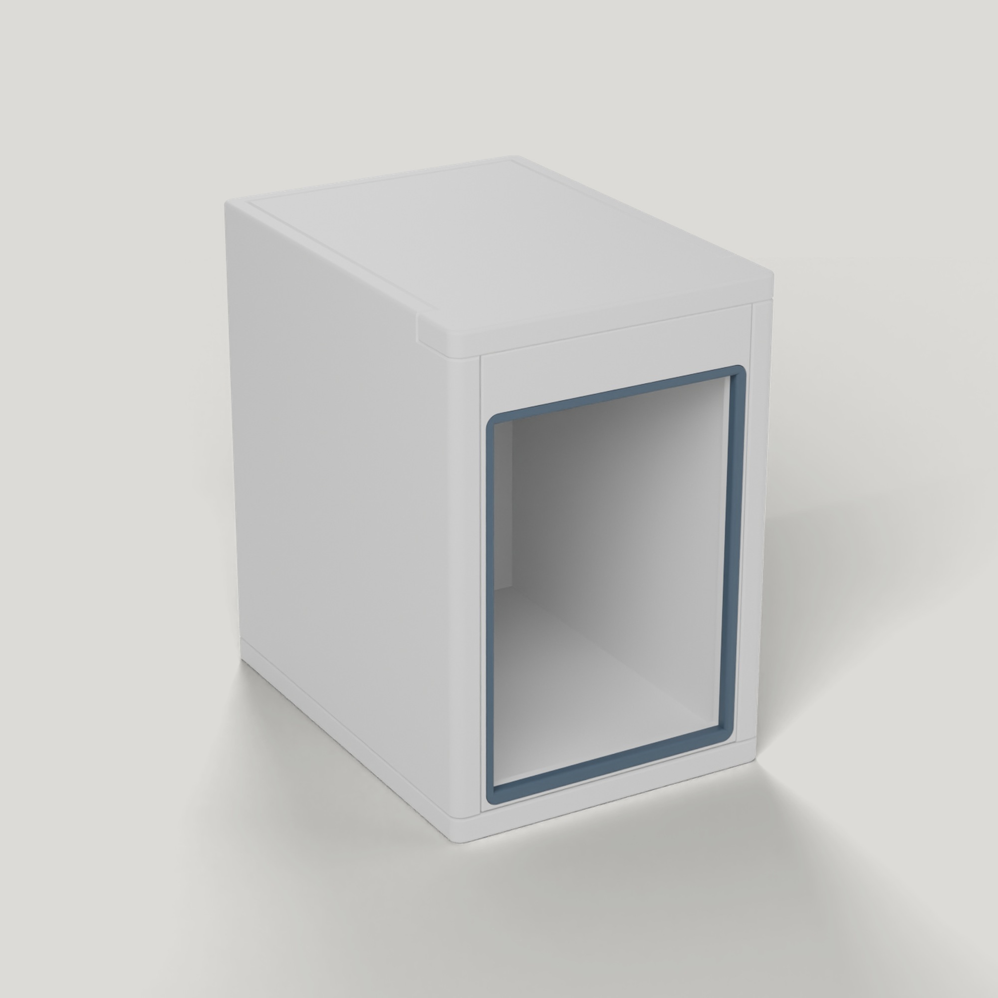 The box with a blue face frame